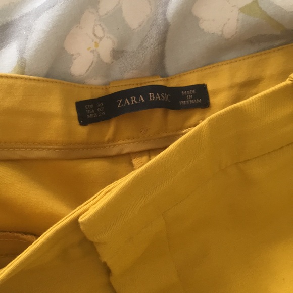 Zara Basic mustard/yellow Trousers - Picture 3 of 5